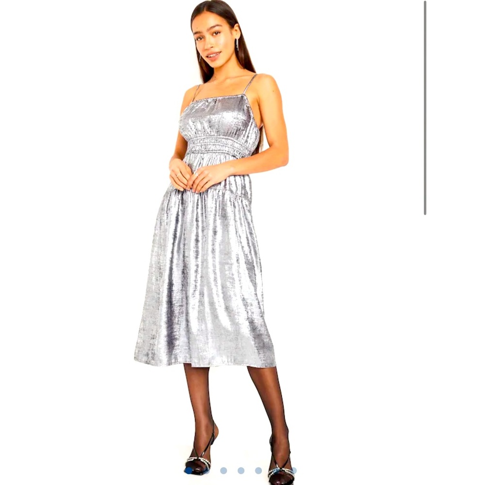 NWT Silver metallic midi dress. Old Navy size medium